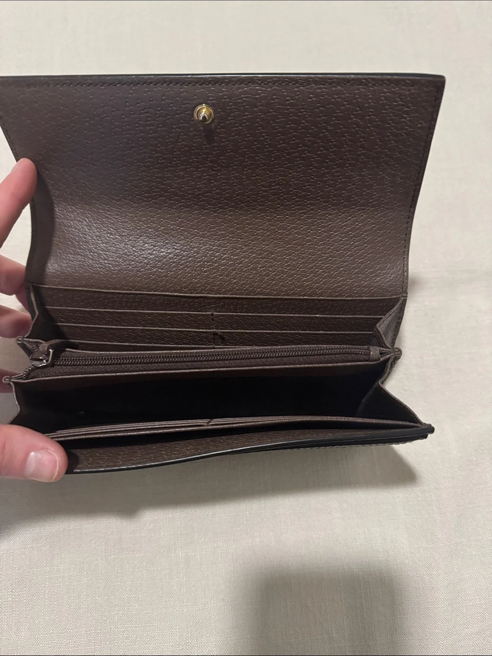 Gucci GG Supreme Wallet with Green and Red Web and Brown Trim - Picture 2 of 3